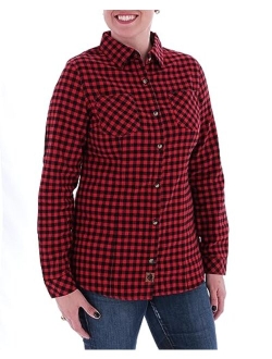 Womens Cottage Escape Flannel Shirt, Sangria Plaid, XX-Large