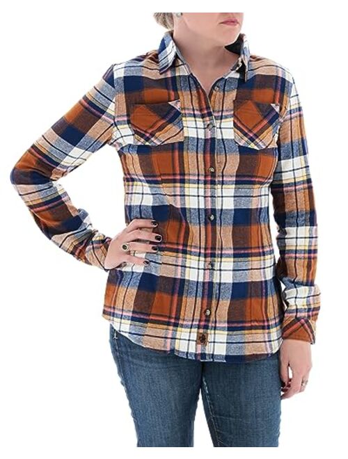 Legendary Whitetails Womens Cottage Escape Flannel Shirt, Sangria Plaid, XX-Large