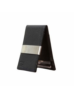 F&H Minimalist Slim Leather Wallet Money Clip Holds 8 Cards