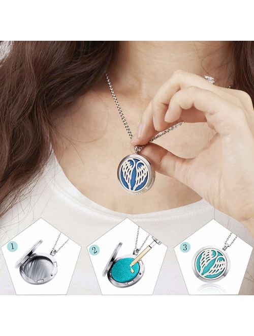 YOUFENG Essential Oil Necklace Diffuser Family Tree of Life Necklace Pendant Aromatherapy Locket Gifts