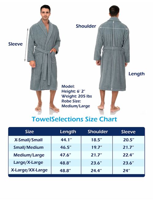 TowelSelections Men's Robe, Turkish Cotton Terry Shawl Bathrobe