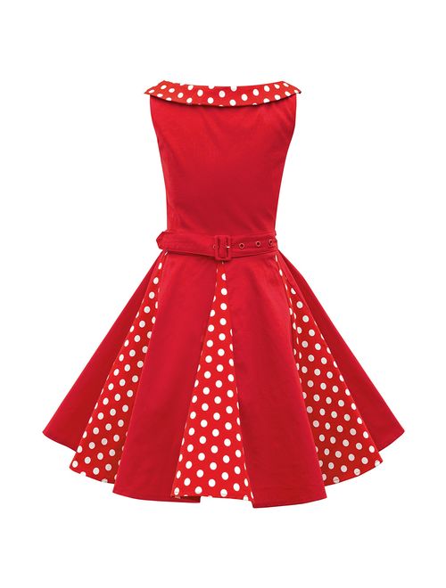 BlackButterfly Kids 'Alexia' Vintage Polka Dot 50's Girls Dress