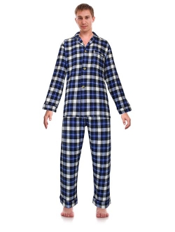 RK Classical Sleepwear Men's 100% Cotton Flannel Pajama Set