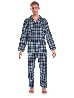 RK Classical Sleepwear Men's 100% Cotton Flannel Pajama Set