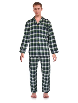 RK Classical Sleepwear Men's 100% Cotton Flannel Pajama Set