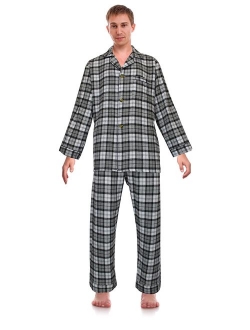 RK Classical Sleepwear Men's 100% Cotton Flannel Pajama Set