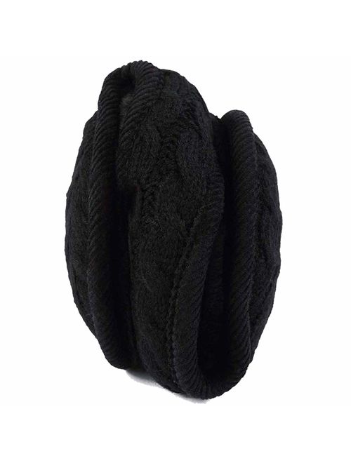 SamiTime Unisex Warm Knit Winter Earmuffs Outdoor Ear Warmer for Women,Foldable Ear Muffs Earflap,Adjustable Wrap