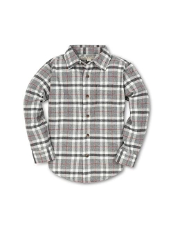 Boys' Long Sleeve Brushed Cotton Flannel Button Down Shirt