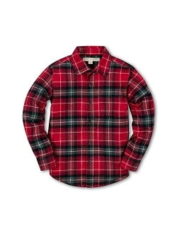 Boys' Long Sleeve Brushed Cotton Flannel Button Down Shirt