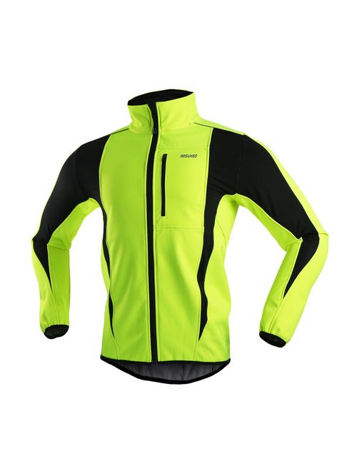 ARSUXEO Winter Warm UP Thermal Softshell Cycling Jacket Windproof Waterproof 15-k