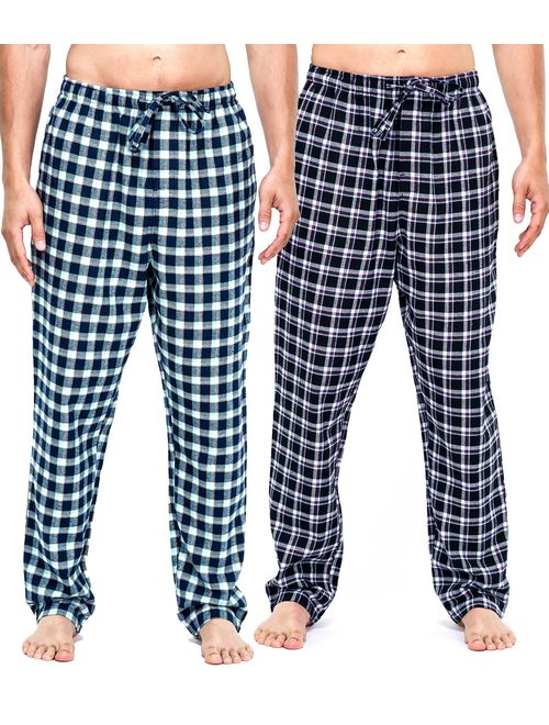 Buy Noble Mount 100% Cotton Mens Flannel Pajama Pants with Pockets &  Drawstring online