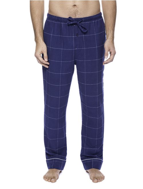 Noble Mount 100% Cotton Mens Flannel Pajama Pants with Pockets & Drawstring