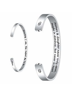 M MOOHAM Mom Gifts Bracelet from Daughter Son, Engraved Quote Grandmother Granddaughter Bracelets Gifts, Mom Bracelets Mother's Day Present Gifts for Mom Grandma Christma