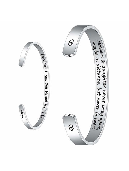 M MOOHAM Mom Gifts Bracelet from Daughter Son, Engraved Quote Grandmother Granddaughter Bracelets Gifts, Mom Bracelets Mother's Day Present Gifts for Mom Grandma Christma