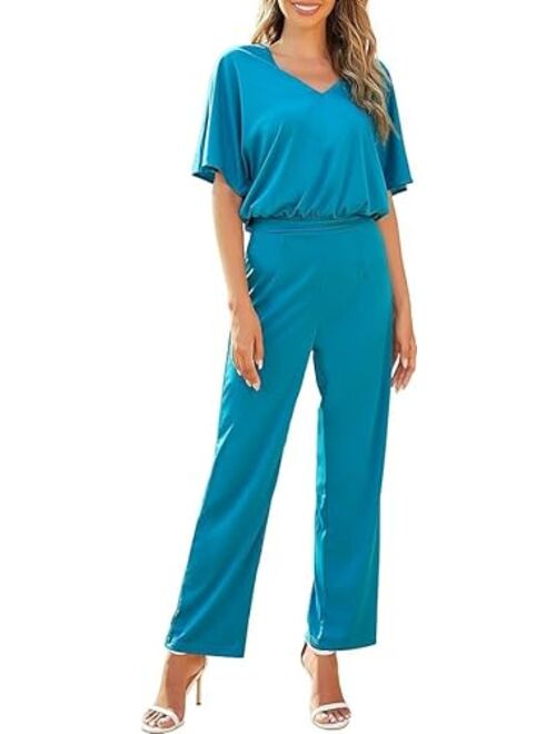 FANCYINN Women 2 Pieces Outfits Summer Jumpsuit Romper Spaghetti Strap Top and Long Pencil Pants Casual Style