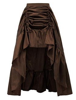 Women's Gothic Steampunk Skirt Victorian High-Low Bustle Skirt