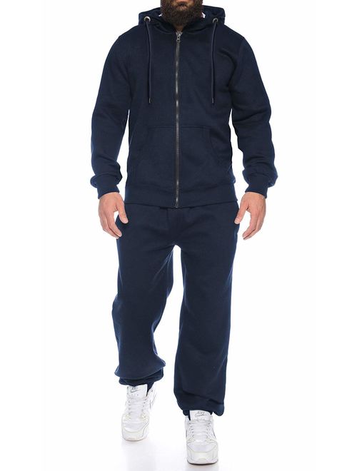 COOFANDY Men Long Sleeve Jogging Suit Zipper Hoodie Tracksuit Sport Set Casual Comfy Sweatsuits with Pockets