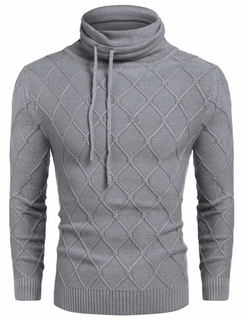 COOFANDY Men's Slim Fit Turtleneck Sweater Thermal Knitted Pullover Sweater