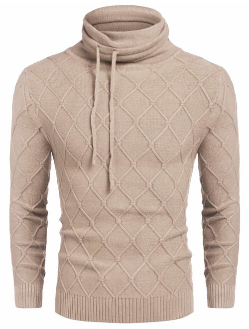 COOFANDY Men's Slim Fit Turtleneck Sweater Thermal Knitted Pullover Sweater