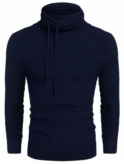 COOFANDY Men's Slim Fit Turtleneck Sweater Thermal Knitted Pullover Sweater