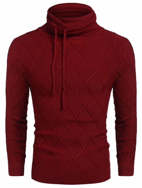 COOFANDY Men's Slim Fit Turtleneck Sweater Thermal Knitted Pullover Sweater