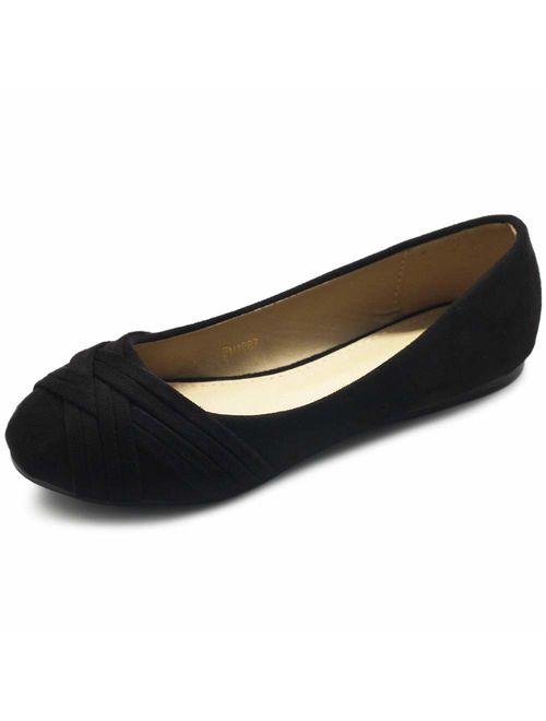 Ollio Women's Ballet Shoe Cute Casual Comfort Flat