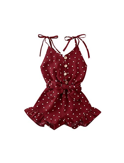 KIDSA 2-7T Baby Toddler Little Girls One-Pieces Floral Corset Romper Jumpsuit Harem Pants