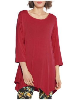 BELAROI Women 3/4 Sleeve Swing Tunic Tops Plus Size T Shirt