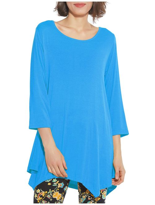 BELAROI Women 3/4 Sleeve Swing Tunic Tops Plus Size T Shirt