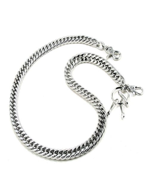 Doublek Heavy Biker Trucker Keychain Chain Silver/Black CS11MLT