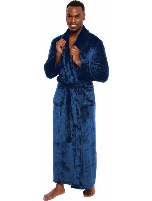 Ross Michaels Men's Big and Tall Full Length Long Bathrobe House Coat Pajamas