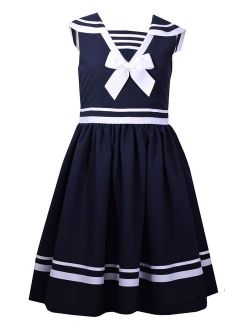 Girls' Little Fit and Flare Nautical Dress