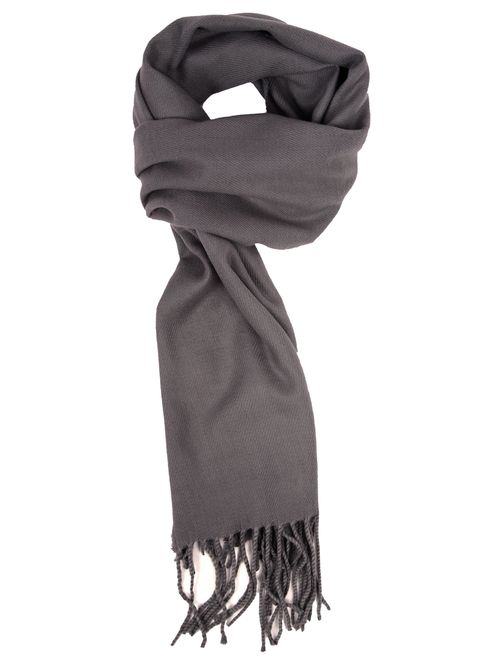 Love Lakeside-Men's Cashmere Feel Winter Solid Color Scarf