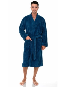 TowelSelections Men's Plush Spa Robe Fleece Kimono Bathrobe