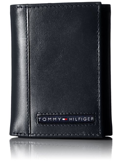 Tommy Hilfiger Men's Trifold Wallet-Sleek and Slim Includes ID Window and Credit Card Holder