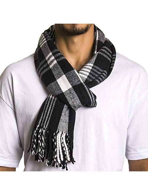 Alpine Swiss Mens Plaid Scarf Soft Winter Scarves Unisex