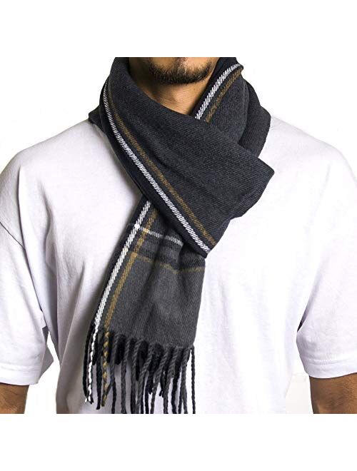 Alpine Swiss Mens Plaid Scarf Soft Winter Scarves Unisex