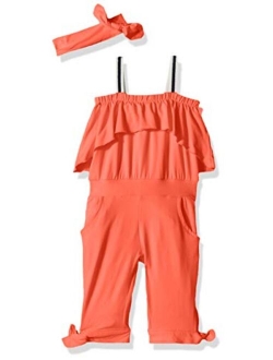 Girls' Capri Jumpsuit and Head Band Set