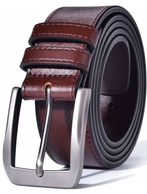 Beltox Fine Men's Casual Leather Buckle Adjustable Jeans Belts 1 1/2