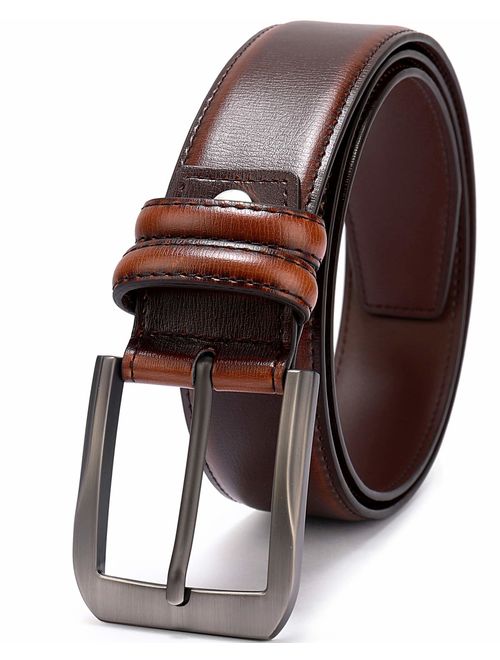 Beltox Fine Men's Casual Leather Buckle Adjustable Jeans Belts 1 1/2