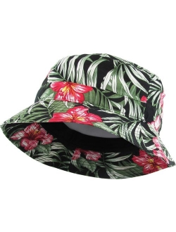 KBETHOS Flag Patriotic Stars and Stripes Floral Galaxy Leaf Aztec Tropical Print Bucket Hat Summer Boonie Cap