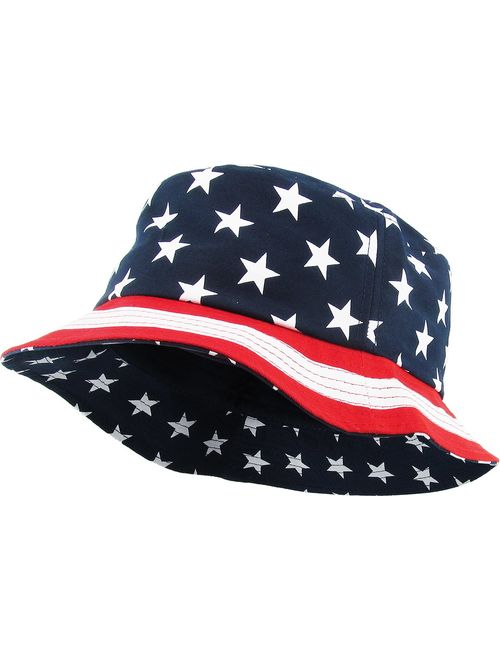 KBETHOS Flag Patriotic Stars and Stripes Floral Galaxy Leaf Aztec Tropical Print Bucket Hat Summer Boonie Cap