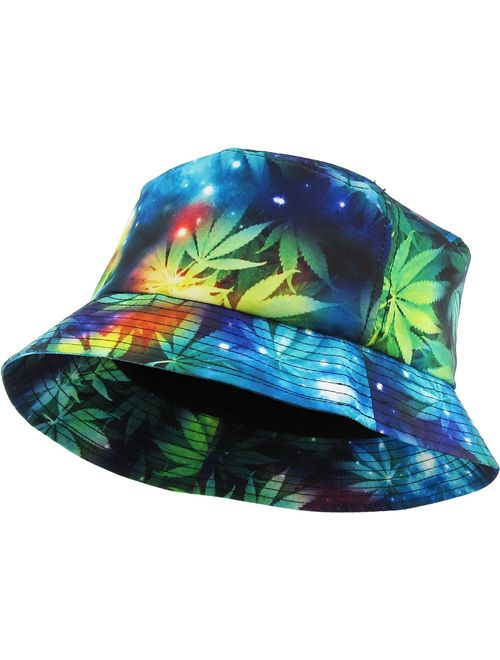 KBETHOS Flag Patriotic Stars and Stripes Floral Galaxy Leaf Aztec Tropical Print Bucket Hat Summer Boonie Cap