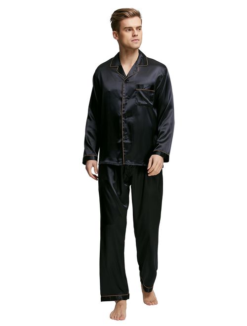 Tony & Candice Men's Classic Satin Pajama Set Sleepwear