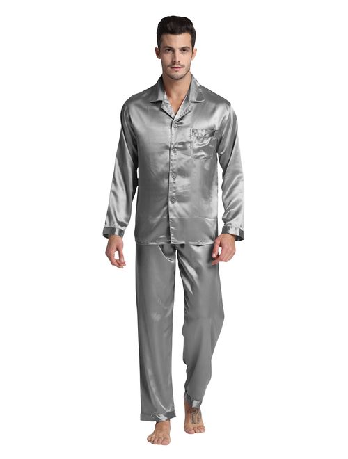 Tony & Candice Men's Classic Satin Pajama Set Sleepwear