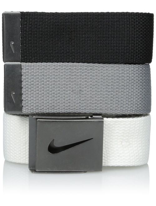 Nike Men's Fabric Adjustable 3 Pack Golf Web Belt