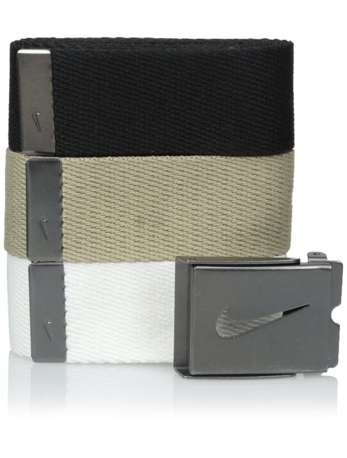 Nike Men's Fabric Adjustable 3 Pack Golf Web Belt