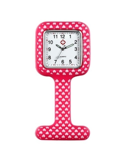 Nurse Watch for Women and Men Pin-on Brooch Lapel Hanging Badge Medical Doctors Square Silicone Quartz Fob Pocket Watch