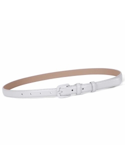 Women Skinny Leather Belt Thin Waist Jeans Belt for Pants in Pin Buckle Belt by WHIPPY