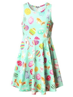 Girls Summer Dress Sleeveless Printing Casual/Party 3-13Years